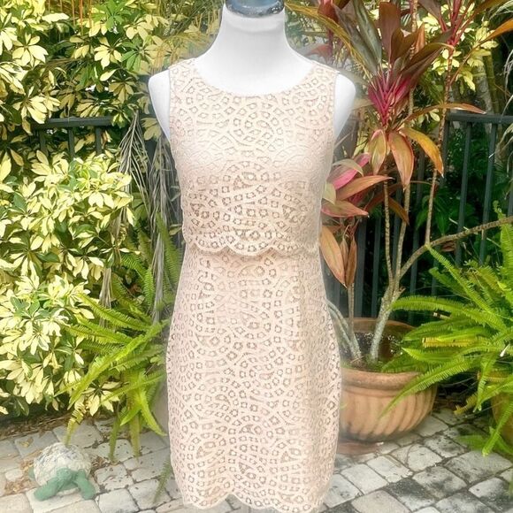 J. Crew Raindrop Lace Tiered Shift Dress - Picture 2 of 7